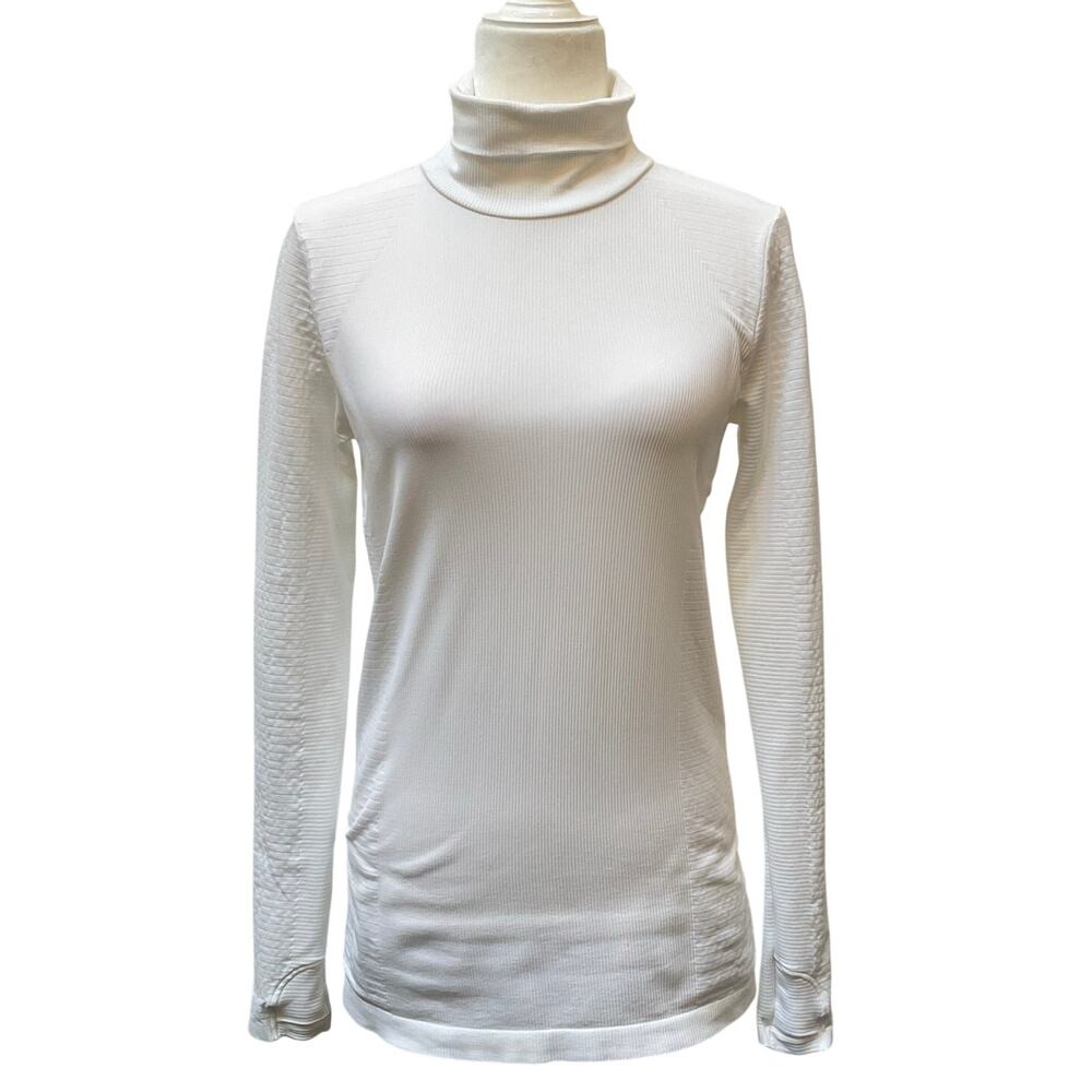 Athleta Long Sleeve Turtleneck Top Women's Size Medium White